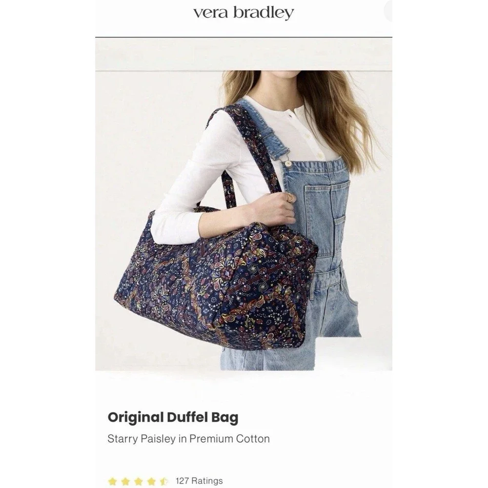 Duplicate listing*** Vera Bradley Original Duffel Bag Starry Paisley in Cotton